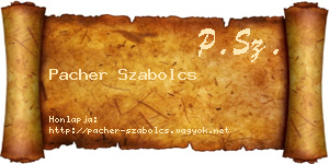 Pacher Szabolcs névjegykártya